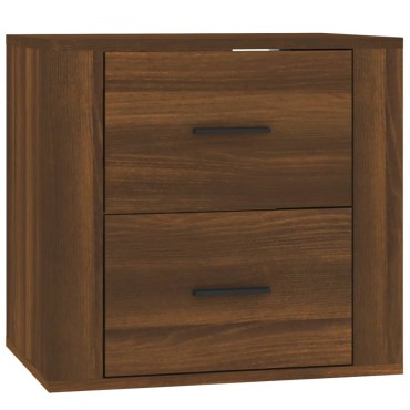 vidaXL Κομοδίνο Επιτοίχιο Καφέ Δρυς 50x36x47cm 1 τεμ.