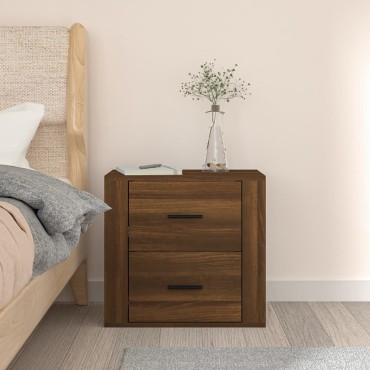 vidaXL Κομοδίνο Επιτοίχιο Καφέ Δρυς 50x36x47cm 1 τεμ.