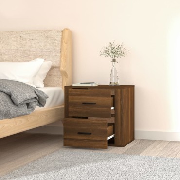 vidaXL Κομοδίνο Επιτοίχιο Καφέ Δρυς 50x36x47cm 1 τεμ.