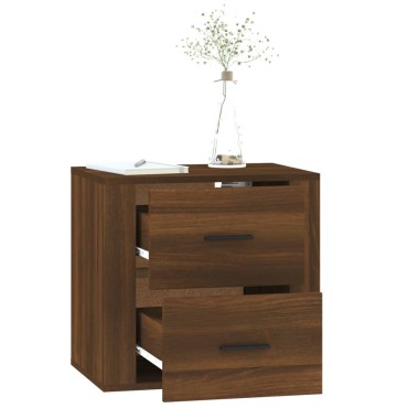 vidaXL Κομοδίνο Επιτοίχιο Καφέ Δρυς 50x36x47cm 1 τεμ.