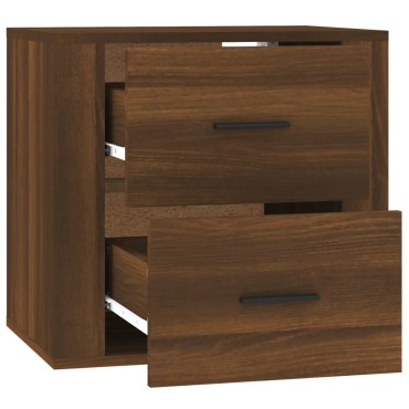 vidaXL Κομοδίνο Επιτοίχιο Καφέ Δρυς 50x36x47cm 1 τεμ.