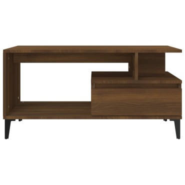 vidaXL Τραπεζάκι Σαλονιού Καφέ Δρυς 90x49x45cm Επεξεργασμ. Ξύλο 1 τεμ.