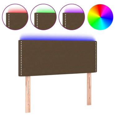 vidaXL Κεφαλάρι Κρεβατιού LED Σκούρο Καφέ 90x5x78/88cm Υφασμάτινο 1 τεμ.