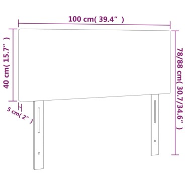 vidaXL Κεφαλάρι Κρεβατιού LED Ανοιχτό Γκρι 100x5x78/88cm Υφασμάτινο 1 τεμ.
