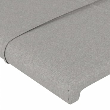 vidaXL Κεφαλάρι Κρεβατιού LED Ανοιχτό Γκρι 90x5x78/88cm Υφασμάτινο 1 τεμ.