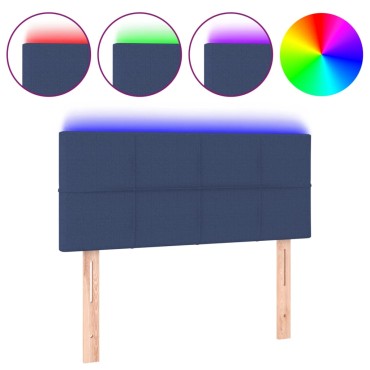 vidaXL Κεφαλάρι Κρεβατιού LED Μπλε 90x5x78/88cm Υφασμάτινο 1 τεμ.