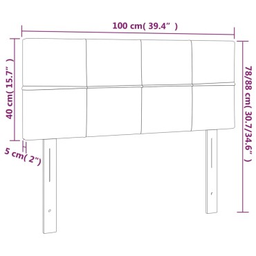 vidaXL Κεφαλάρι Κρεβατιού LED Σκούρο Γκρι 100x5x78/88cm Υφασμάτινο 1 τεμ.