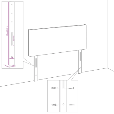 vidaXL Κεφαλάρι Κρεβατιού LED Σκούρο Γκρι 100x5x78/88cm Υφασμάτινο 1 τεμ.