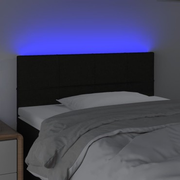 vidaXL Κεφαλάρι Κρεβατιού LED Μαύρο 100x5x78/88cm Υφασμάτινο 1 τεμ.