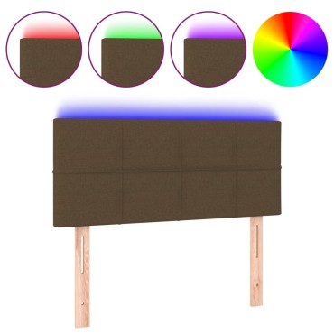 vidaXL Κεφαλάρι Κρεβατιού LED Σκούρο Καφέ 100x5x78/88cm Υφασμάτινο 1 τεμ.