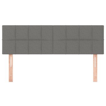 vidaXL Κεφαλάρι Κρεβατιού LED Σκούρο Γκρι 144x5x78/88cm Υφασμάτινο 1 τεμ.