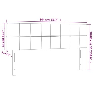 vidaXL Κεφαλάρι Κρεβατιού LED Σκούρο Γκρι 144x5x78/88cm Υφασμάτινο 1 τεμ.