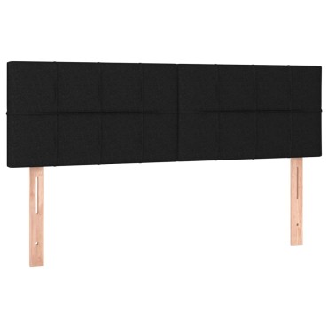 vidaXL Κεφαλάρι Κρεβατιού LED Μαύρο 144x5x78/88cm Υφασμάτινο 1 τεμ.