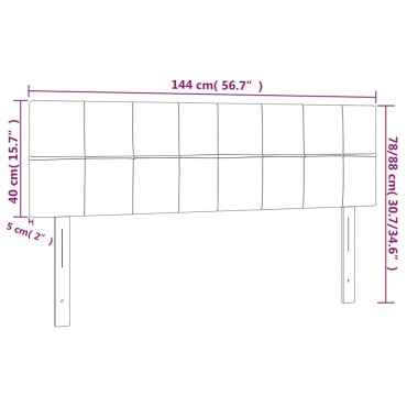 vidaXL Κεφαλάρι Κρεβατιού LED Μαύρο 144x5x78/88cm Υφασμάτινο 1 τεμ.