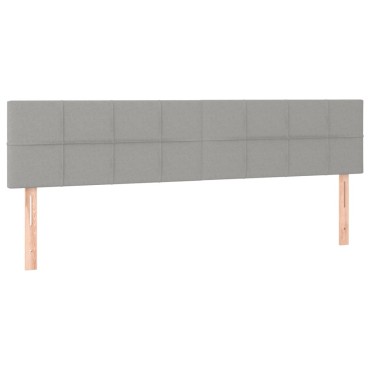 vidaXL Κεφαλάρι Κρεβατιού LED Ανοιχτό Γκρι 180x5x78/88cm Υφασμάτινο 1 τεμ.