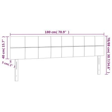 vidaXL Κεφαλάρι Κρεβατιού LED Ανοιχτό Γκρι 180x5x78/88cm Υφασμάτινο 1 τεμ.