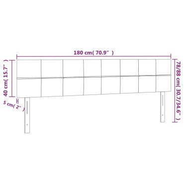 vidaXL Κεφαλάρι Κρεβατιού LED Σκούρο Γκρι 180x5x78/88cm Υφασμάτινο 1 τεμ.