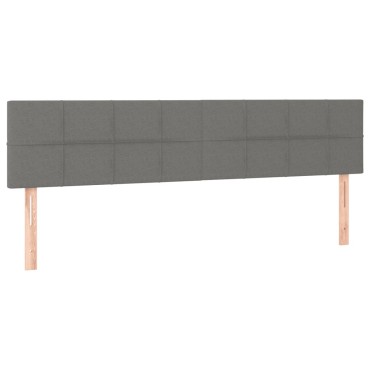 vidaXL Κεφαλάρι Κρεβατιού LED Σκούρο Γκρι 180x5x78/88cm Υφασμάτινο 1 τεμ.