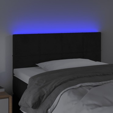 vidaXL Κεφαλάρι Κρεβατιού LED Μαύρο 90x5x78/88cm Βελούδινο 1 τεμ.