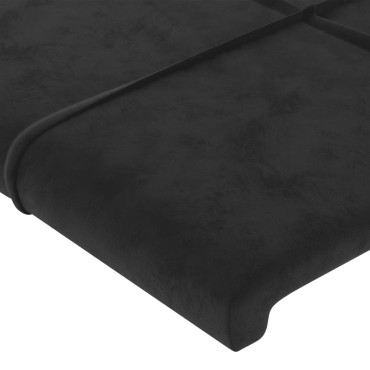 vidaXL Κεφαλάρι Κρεβατιού LED Μαύρο 90x5x78/88cm Βελούδινο 1 τεμ.