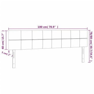 vidaXL Κεφαλάρι Κρεβατιού LED Ανοιχτό Γκρι 180x5x78/88cm Βελούδινο 1 τεμ.
