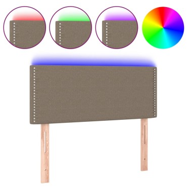 vidaXL Κεφαλάρι Κρεβατιού LED Taupe 90x5x78/88cm Υφασμάτινο 1 τεμ.