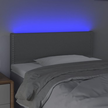 vidaXL Κεφαλάρι Κρεβατιού LED Ανοιχτό Γκρι 100x5x78/88cm Υφασμάτινο 1 τεμ.