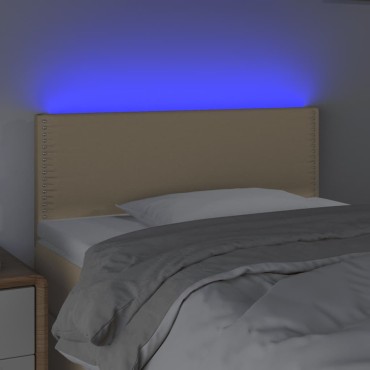 vidaXL Κεφαλάρι Κρεβατιού LED Κρεμ 100x5x78/88cm Υφασμάτινο 1 τεμ.