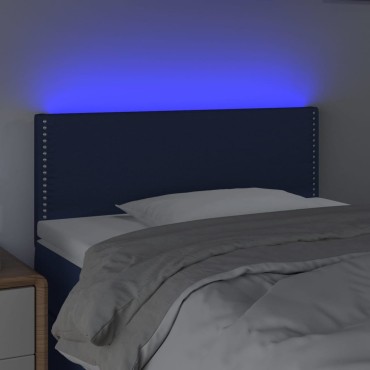 vidaXL Κεφαλάρι Κρεβατιού LED Μπλε 100x5x78/88cm Υφασμάτινο 1 τεμ.