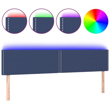 vidaXL Κεφαλάρι Κρεβατιού LED Μπλε 200x5x78/88cm Υφασμάτινο 1 τεμ.