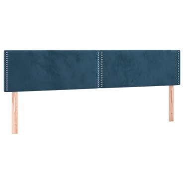 vidaXL Κεφαλάρι Κρεβατιού LED Σκούρο Μπλε 180x5x78/88cm Βελούδινο 1 τεμ.