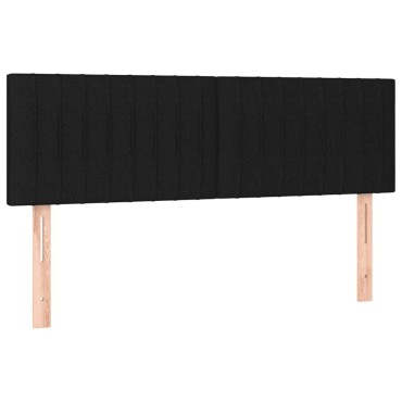 vidaXL Κεφαλάρι Κρεβατιού LED Μαύρο 144x5x78/88cm Υφασμάτινο 1 τεμ.