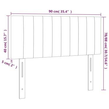 vidaXL Κεφαλάρι Κρεβατιού LED Σκούρο Πράσινο 90x5x78/88cm Βελούδινο 1 τεμ.