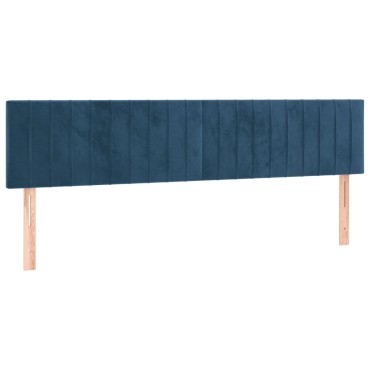 vidaXL Κεφαλάρι Κρεβατιού LED Σκούρο Μπλε 160x5x78/88cm Βελούδινο 1 τεμ.
