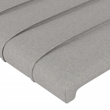vidaXL Κεφαλάρι Κρεβατιού LED Ανοιχτό Γκρι 100x5x78/88cm Υφασμάτινο 1 τεμ.