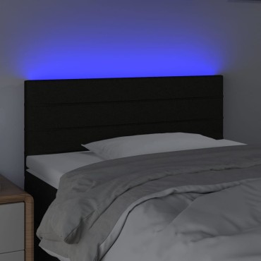 vidaXL Κεφαλάρι Κρεβατιού LED Μαύρο 100x5x78/88cm Υφασμάτινο 1 τεμ.