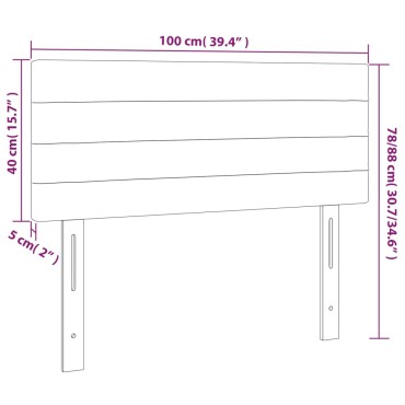 vidaXL Κεφαλάρι Κρεβατιού LED Μαύρο 100x5x78/88cm Υφασμάτινο 1 τεμ.