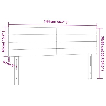 vidaXL Κεφαλάρι Κρεβατιού LED Μπλε 144x5x78/88cm Υφασμάτινο 1 τεμ.