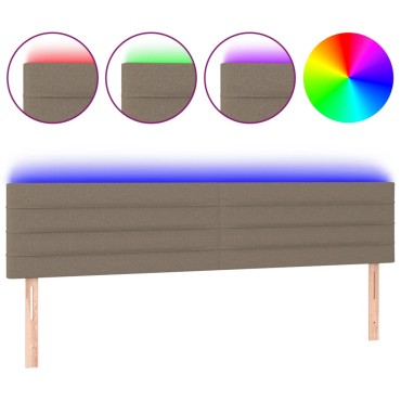 vidaXL Κεφαλάρι Κρεβατιού LED Taupe 180x5x78/88cm Υφασμάτινο 1 τεμ.