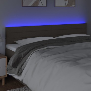 vidaXL Κεφαλάρι Κρεβατιού LED Taupe 180x5x78/88cm Υφασμάτινο 1 τεμ.