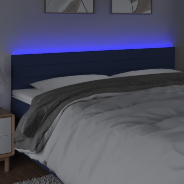 vidaXL Κεφαλάρι Κρεβατιού LED Μπλε 200x5x78/88cm Υφασμάτινο 1 τεμ.