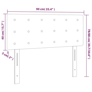 vidaXL Κεφαλάρι Κρεβατιού LED Σκούρο Γκρι 90x5x78/88cm Υφασμάτινο 1 τεμ.