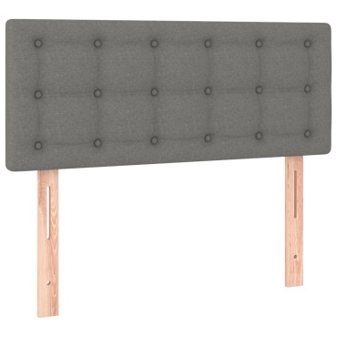 vidaXL Κεφαλάρι Κρεβατιού LED Σκούρο Γκρι 90x5x78/88cm Υφασμάτινο 1 τεμ.