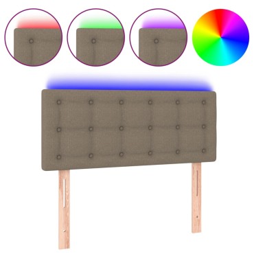 vidaXL Κεφαλάρι Κρεβατιού LED Taupe 90x5x78/88cm Υφασμάτινο 1 τεμ.