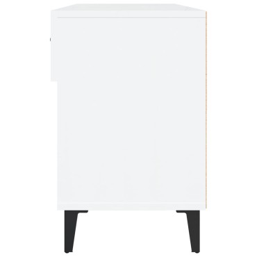 vidaXL Παπουτσοθήκη Γυαλιστερό Λευκό 102x35x55cm Επεξεργασμένο Ξύλο