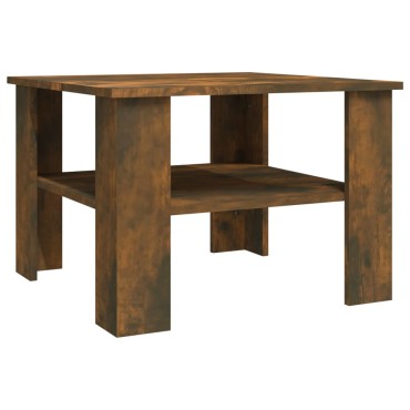 vidaXL Τραπεζάκι Σαλονιού Καπνιστή Δρυς 60x60x42cm Επεξεργ. Ξύλο 1 τεμ.