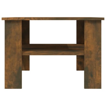 vidaXL Τραπεζάκι Σαλονιού Καπνιστή Δρυς 60x60x42cm Επεξεργ. Ξύλο 1 τεμ.