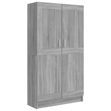 vidaXL Βιβλιοθήκη Γκρι Sonoma 82,5x30,5x150cm από Επεξεργασμένο Ξύλο 1 τεμ.
