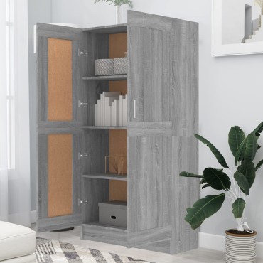 vidaXL Βιβλιοθήκη Γκρι Sonoma 82,5x30,5x150cm από Επεξεργασμένο Ξύλο 1 τεμ.