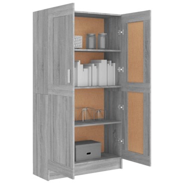 vidaXL Βιβλιοθήκη Γκρι Sonoma 82,5x30,5x150cm από Επεξεργασμένο Ξύλο 1 τεμ.